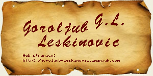 Goroljub Leškinović vizit kartica